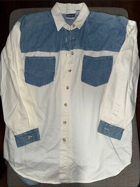Vintage style 90’s 2 tone button down shirt- Nuovo County Seat